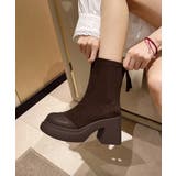 ダークブラウン | ショートブーツ 厚底 ブーティー 春秋冬 | ANGELCLOSET