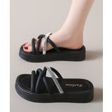 ブラック | ストラップサンダル レディース 厚底 夏 | Miniministore