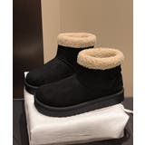 ブラック | ムートンブーツ 厚底無地 ショートブーツ | Miniministore