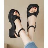 ブラック | 厚底サンダル サマーサンダル レディース | Miniministore
