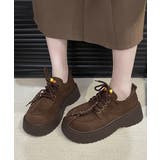 ブラウン | 厚底ローファー レースアップ 韓国風靴 | Miniministore