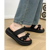 ブラック | ミュールサンダル レディース リボン | Miniministore