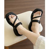 ブラック | ストラップサンダル 異素材 レディース夏 | Miniministore