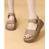 ベージュ | 厚底 ベルクロサンダル 美脚 韓国風夏靴 | Miniministore
