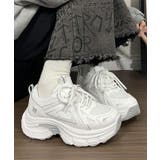 ホワイト | 厚底スニーカー レディース ボリューム | Miniministore