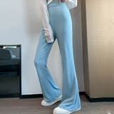 スカイブルー | セミフレアパンツ レギンス 細身 韓国 | Miniministore