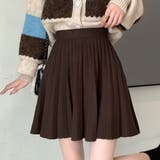 ブラウン | プリーツスカート 編み レディース 韓国 | Miniministore