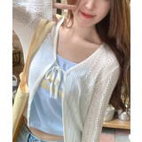 ホワイト | カーディガン 透かし編み レディース | ANGELCLOSET