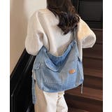 サックスブルー | デニム ショルダーバッグ A4 大容量 | SUNSHINE CLOSET