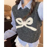 チャコールグレー | ニットベスト レディース ニットジレ | Miniministore