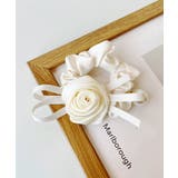 アイボリー | サテンシュシュ ヘアゴム ローズ | SUNSHINE CLOSET