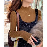 ブラウン | ニットソー 長袖 プチハイネック 韓国風 | Miniministore