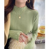 ミント | ニットソー 長袖 プチハイネック 韓国風 | Miniministore