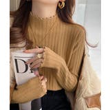 ライトブラウン | ニットソー 長袖 プチハイネック 韓国風 | Miniministore