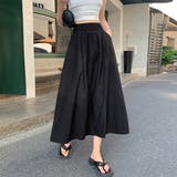 ブラック | 薄手ロングスカート ハイウエスト 韓国夏 | Miniministore