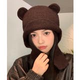 ダークブラウン | くま耳ニット帽 レディース 韓国風 | Miniministore