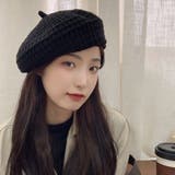 ブラック | ベレー帽 レディース ニット帽子 3色 | Miniministore