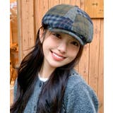 ネイビー | ベレー帽 レディース チェック柄 春秋冬 | Miniministore