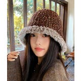 ブラウン | ニット バケットハット 暖かい帽子 秋冬 | Miniministore