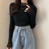 ブラック | 長袖 ニットセーター レディース レース | SUNSHINE CLOSET