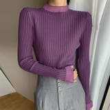 パープル | 長袖 ニットセーター レディース レース | SUNSHINE CLOSET