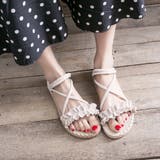 ベージュ | サンダル レディース フリルサンダル | Miniministore