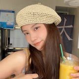 ベージュ | ベレー帽 麦わら帽子 レディース帽子 夏 | ANGELCLOSET