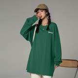 グリーン | 英字ロゴスウェット レディース 韓国 | ANGELCLOSET