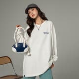 ホワイト | 英字ロゴスウェット レディース 韓国 | ANGELCLOSET