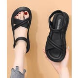 ブラック | フラットサンダル レディース 夏 軽量 | Miniministore