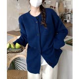 ネイビー | ニットカーディガン レディース アウター | Miniministore