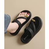 ブラック | トングサンダル ミュールサンダル 韓国風 | Miniministore