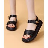 ブラック | フラットサンダル 厚底サンダル 軽量美脚 | Miniministore