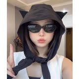 ブラック | 猫耳サンシェードハット UV対策  速乾 | Miniministore