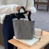 ブラック千鳥格柄 | ミニトートバッグ レディース 11色 | Miniministore