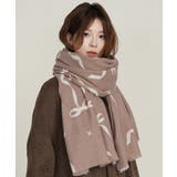 モカ | 大判マフラー ストール リボン模様 秋冬 | Miniministore