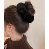 ブラック | ファーシュシュ ボリュームヘアゴム 秋冬 | Miniministore