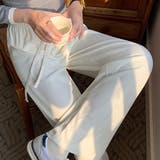 ホワイト | セミワイドパンツ 秋冬ルームウェア 韓国 | Miniministore