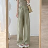 くすみグリーン | リラックスパンツ レディース 薄手6色 | Miniministore
