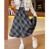 チャコールグレー | フレアスカート チェック柄 美脚 春秋冬 | Miniministore