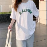 ホワイト | 半袖Tシャツ レディース 韓国 英字ロゴ | Miniministore