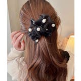 ブラック | キラキラシュシュ 透け感 フェイクパール | Miniministore