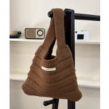 ブラウン | ミニハンドバッグ 英字ロゴ ニットバッグ | Miniministore