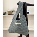 グレー | ミニハンドバッグ 英字ロゴ ニットバッグ | Miniministore