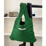 グリーン | ミニハンドバッグ 英字ロゴ ニットバッグ | Miniministore