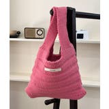 フューシャピンク | ミニハンドバッグ 英字ロゴ ニットバッグ | Miniministore