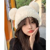 アイボリー | くま耳ニット帽 小顔 レディース 韓国風 | Miniministore