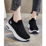 ブラック | ニットスニーカー レディース 運動靴 | Miniministore