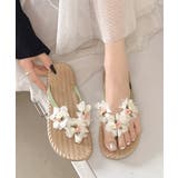 ミント | レディース サマーサンダル 花モチーフ | SUNSHINE CLOSET