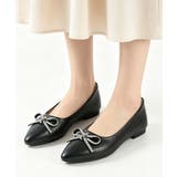 ブラック系1*リボン | レディース ポインテッドトゥ PU | SUNSHINE CLOSET
